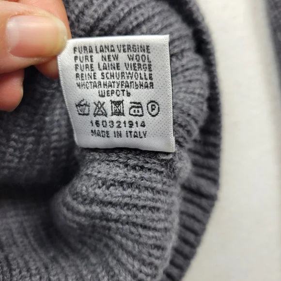 Robert Talbott Mens Grey Merino Wool Double Breasted Cardigan Sweater Italy Med